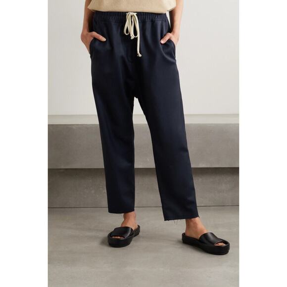 Nili Lotan Pants - Nili Lotan Aida Wool-Blend Twill Pants in Blue